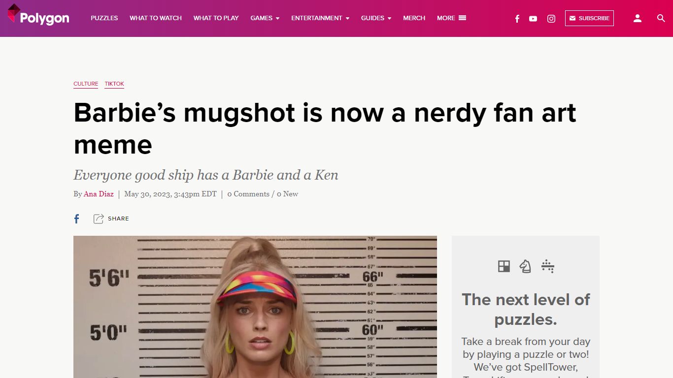 Barbie’s mugshot is now a nerdy fan art meme - Polygon