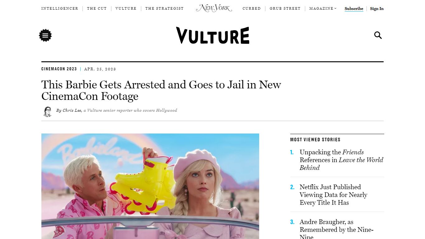 Margot Robbie’s Barbie Goes to Jail in New CinemaCon Footage - Vulture